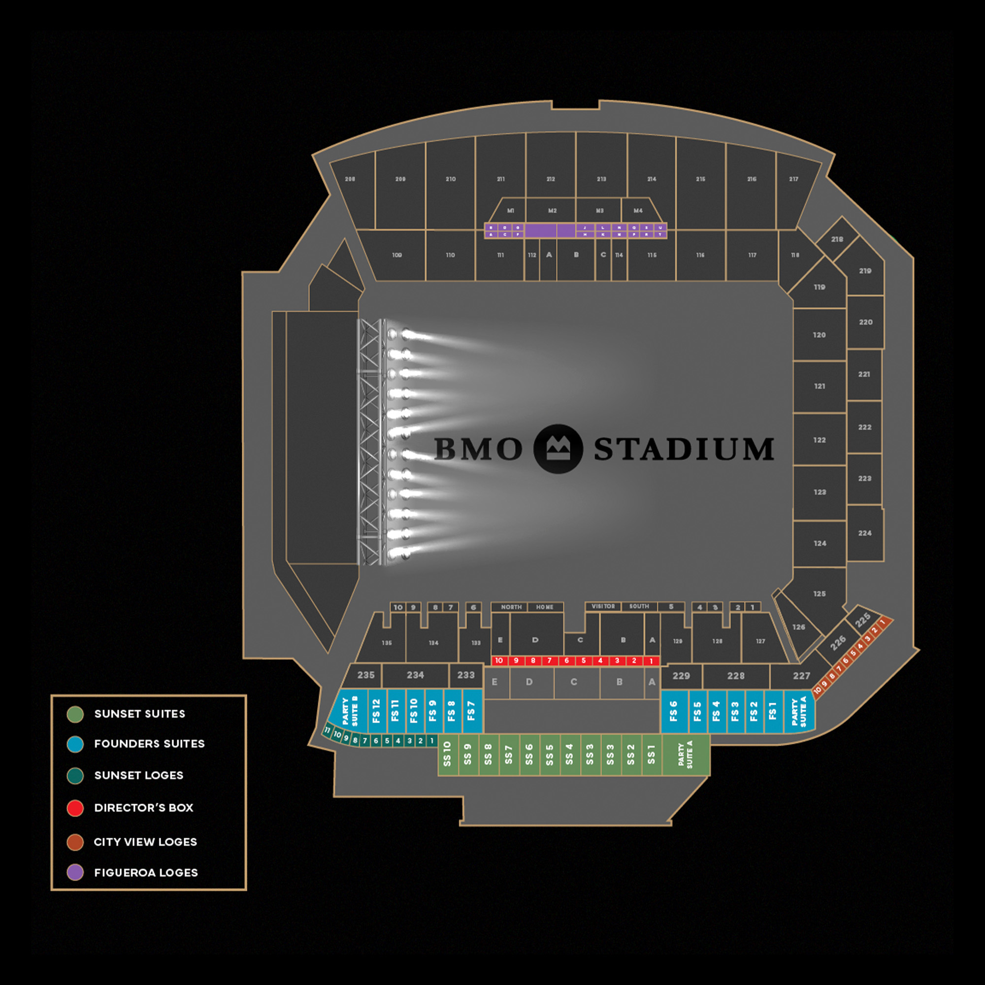BMO Stadium Suite Map and Seating Chart