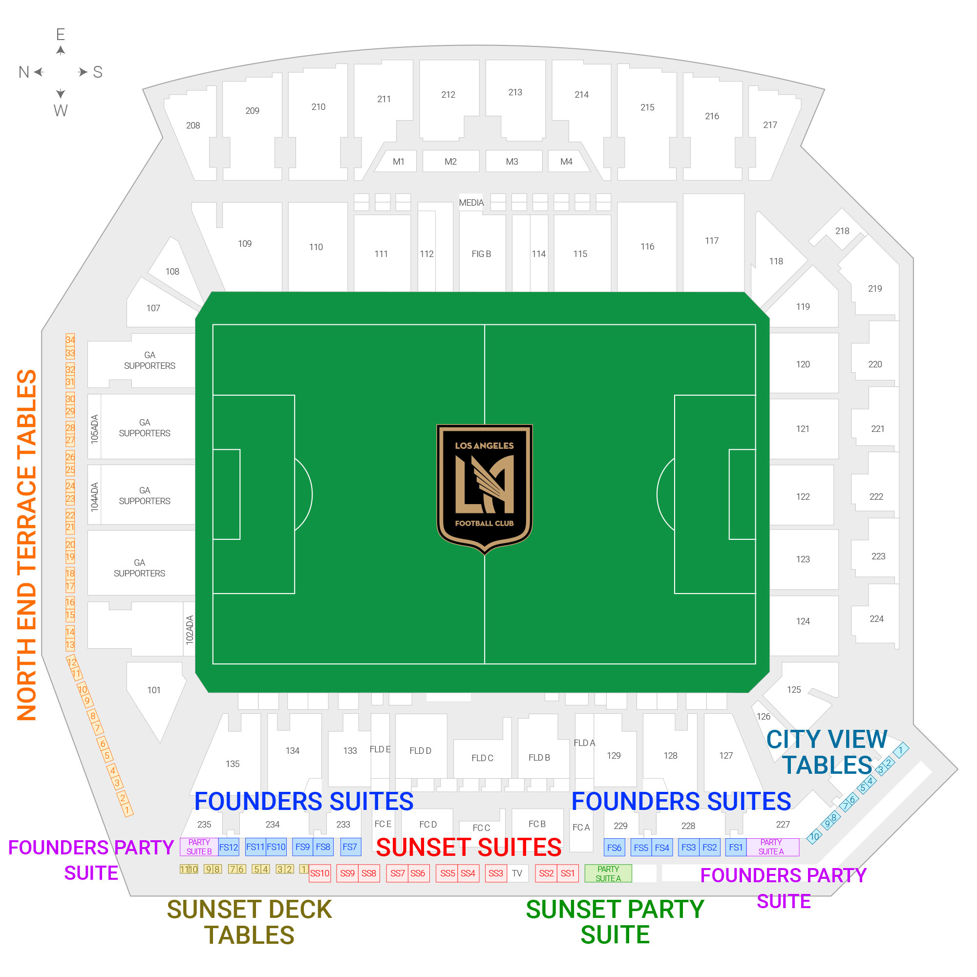 BMO Stadium / Los Angeles FC Suite Map and Seating Chart